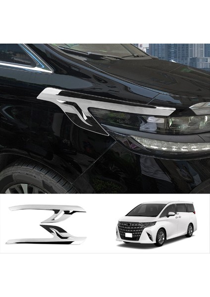Toyota Alphard 40 Serisi 2023+ Kafa Işık Lambası Göz Kapağı Döşemeleri Gümüş (Yurt Dışından) indirimleri