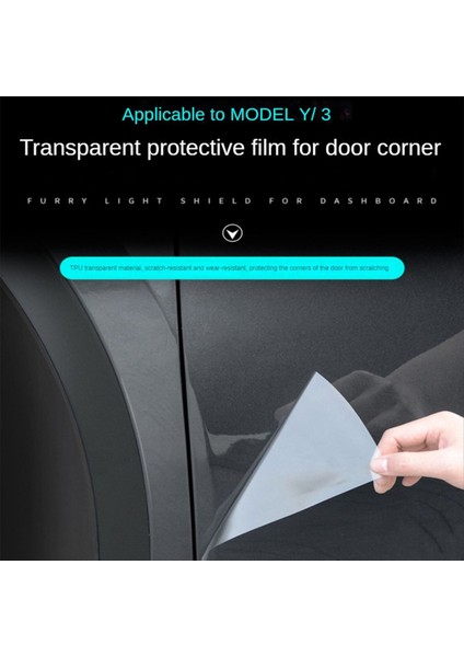 Tesla Model Y Arka Kapı Üçgeni Koruyucu Film Araba Arka Kapı Köşesi Kıta Karşıtı Dekoratif Çıkartma (Yurt Dışından) fiyatları