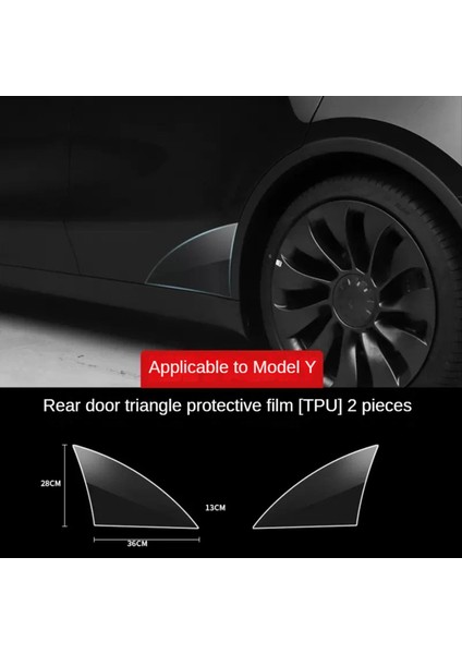 Tesla Model Y Arka Kapı Üçgeni Koruyucu Film Araba Arka Kapı Köşesi Kıta Karşıtı Dekoratif Çıkartma (Yurt Dışından) indirimleri