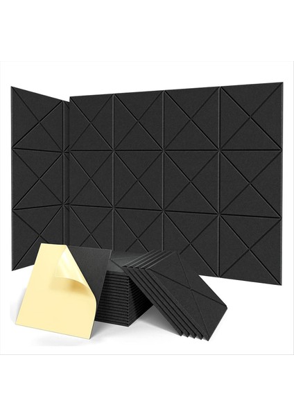 Kendi Kendine Yapışkanlı 12 Pack Akustik Paneller 12X12X0 4inch Ses Geçirmez Köpük Panelleri Duvarlar Için Ses Emici Karo Siyah (Yurt Dışından)