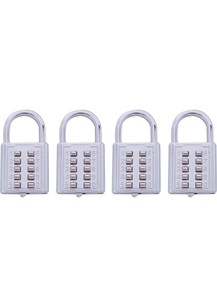 4x Hırsızlık Önleme Düğmesi Kombinasyonu Asma Kilit Basamağı Itme Şifre Kilit Çinko Alaşım Güvenlik Kilidi (Yurt Dışından)
