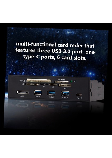 5 25INCH Kart Okuyucu Dahili Kart Okuyucu Medya Çok Fonksiyonlu Gösterge Tablosu Pc Ön Panel Tip-C USB 3 1 USB 3 0 (Yurt Dışından) fırsatları