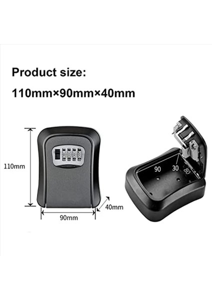 2x Anahtar Dolap Organizatörü Anahtar Kilit Kutusu Duvara Bağlı Su Geçirmez Anahtar Depolama Kilit Kutusu Montaj Kiti (Yurt Dışından) indirimleri