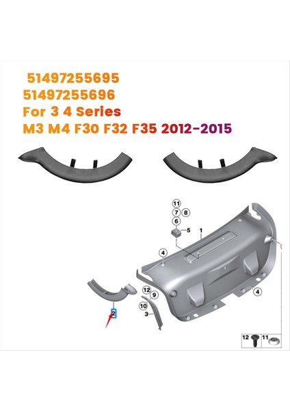 1paır Arka Bagaj Kapağı Menteşe Trim Kapak 51497255695 51497255696 Bmw 3 4 Seri M3 M4 F30 F32 F35 Menteşe Çamurluk Koruma (Yurt Dışından) modelleri