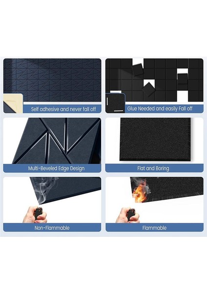 16PCS Kendinden Yapışkanlı Akustik Panel 12X12X0 4in Ses Geçirmez Panel Ses Paneli Ev Stüdyosu Ofisi Için Yüksek Yoğunluk 3 (Yurt Dışından) fırsatları