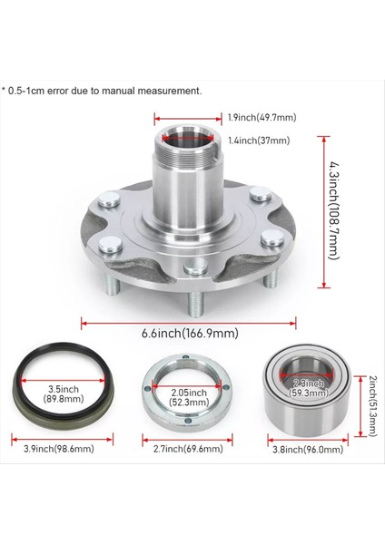 4pcs Ön Tekerlek Taşıma Göbek Seti Seti Toyota 4 Runner Için 2WD Sequoia WH5170112W NT517011 (Yurt Dışından) fiyatları