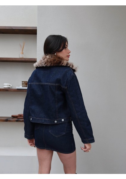 Denim Yakası Kürk Ceket fırsatları