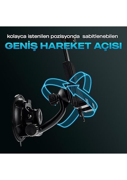 Cep Telefon ve Tablet Tutucu Ön Cam ve Araç Koltuk Arkası Profesyonel Stand 360 Derece Dönebilen indirimleri