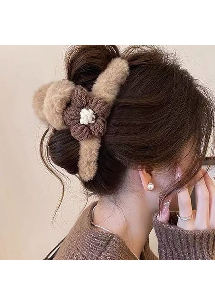 Sonbahar ve Kış Yay Peluş Çizik Klip Büyük Saç Tokası Kadın Yeni Sevimli Başın Arkası Kıdemli Anlamda Köpekbalığı Klip (Yurt Dışından)