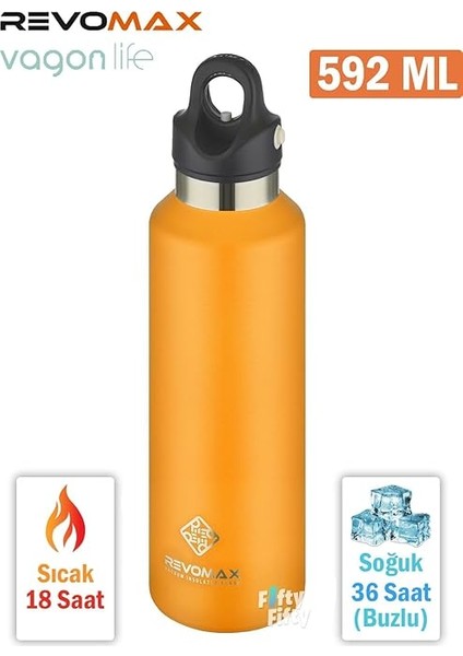 592 ml Büyük Kapasiteli Özel Kapak Sistemli 18SAAT Sıcak/36 Saat Soğuk Çelik Termos -592ML fiyatları