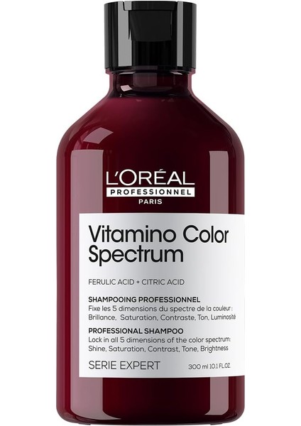 Professionnel Paris Serie Expert Vitamino Color Spectrum Boyalı Saçlar Için Parlaklık Kazandıran Renk Koruyucu Şampuan 300ML