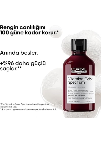 Professionnel Paris Serie Expert Vitamino Color Spectrum Boyalı Saçlar Için Parlaklık Kazandıran Renk Koruyucu Şampuan 300ML fiyatları
