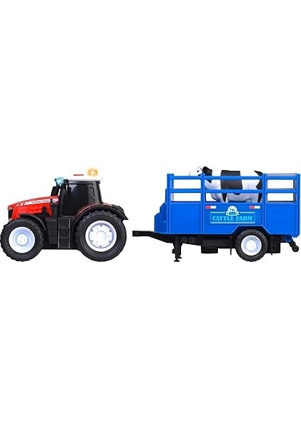 Toys 203734003, Massey Ferguson Taşıyıcı, Sesli ve Işıklı, Serbest Tekerlek, 1 Adet Hayvan Figürü, Hareketli Parçalar modelleri