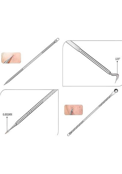 4'lü Siyah Nokta & Akne Temizleme Seti – Paslanmaz Komedon Iğneleri, Sivilce Giderici Cilt Temizleme Araçları fırsatları