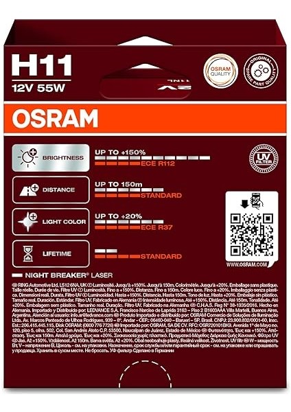 H11%150 Fazla Işık Night Breaker Laser 12V modelleri