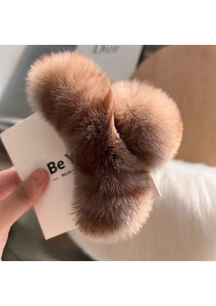 Hakiki Su Samuru Tavşan Saç Saç Kavrama Klip Kıdemli Işık Duygusu Lüks Net Kırmızı Saç Tokası Kadın Başın Arkası Yeni High-End Köpekbalığı Klip Yüksek At Kuyruğu (Yurt Dışından)