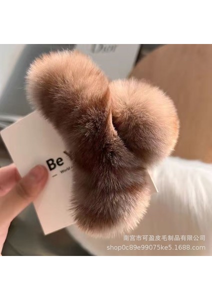 Hakiki Su Samuru Tavşan Saç Saç Kavrama Klip Kıdemli Işık Duygusu Lüks Net Kırmızı Saç Tokası Kadın Başın Arkası Yeni High-End Köpekbalığı Klip Yüksek At Kuyruğu (Yurt Dışından)