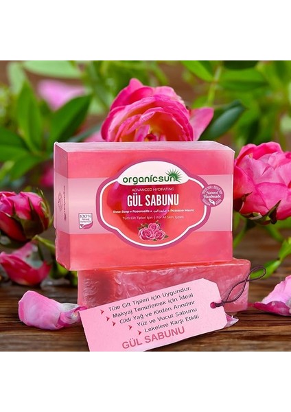 Doğal Gül Sabunu 140 gr Tüm Cilt Tipleri Için Onarıcı Besleyici Natural