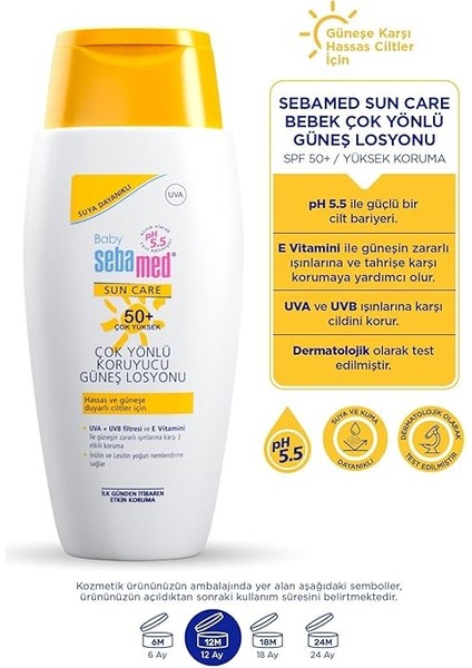 Baby Spf 50+ Uva - Uvb Filtresi ve E Vitamini Etkili Çok Yönlü Koruyucu Çocuk Güneş Losyonu 150 ml modelleri