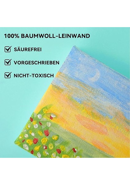 Boyama Için Tuval 5'li Set, Tuval 20 x 20 Cm, Tuval %100 Pamuk, Boyama Tuvali, Tuval Çerçevesi, Akrilik, Sulu Boya, Yağlı Boya Vb. Için Tuval Seti fiyatları