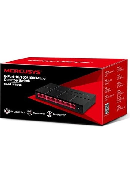 MS108G, 8-Port 10/100/1,000 Mbps Masaüstü Switch fırsatları