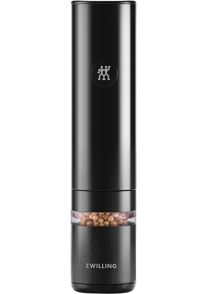 Enfinigy Elektrikli Tuz ve Karabiber Değirmeni, Seramik Değirmenli ve LED Aydınlatmalı, USB ile Şarj Edilebilir, Siyah