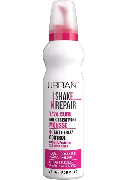 Care Shake N Repair 7/24 Kabaran ve Bukleli Saçlara Özel Saç Bakım Köpüğü, 150 Mililitre, Vegan