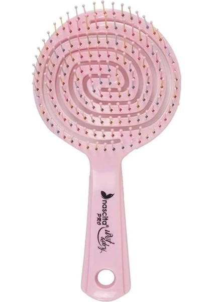 Pro 3D Flexi Kontrol Açma Tarama Saç Fırçası Pembe - 40