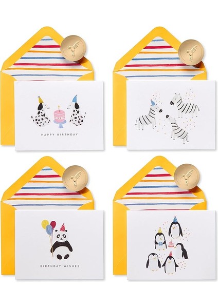 Boş Doğum Günü Kartları, Parti Hayvanı (20 Adet)