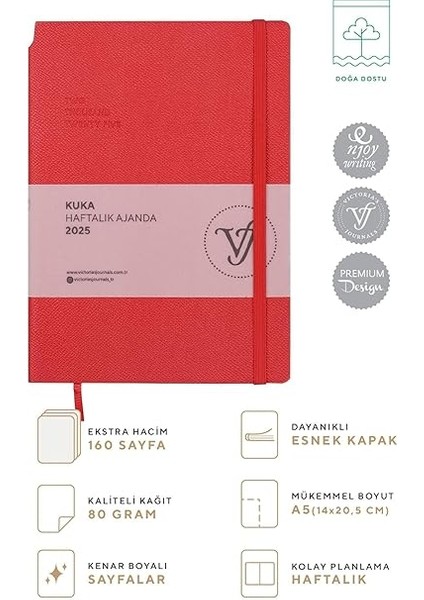 2025 Haftalık Ajanda A5 (14X21CM) Esnek Kapak Ivory 80GR. modelleri