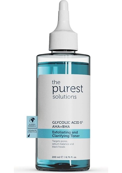Purest Solutions, Canlandırıcı ve Gözenek Sıkılaştırıcı Tüm Ciltler Için Glikolik Asit Tonik 200 ml