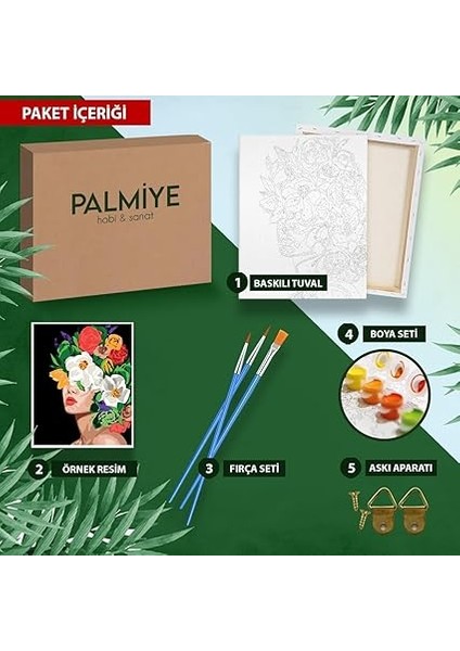 Hobi Sanat Sayılarla Boyama Tuval Seti Fırça Boya Dahil (Çıtalı) 40X50 cm - Tatil fiyatları