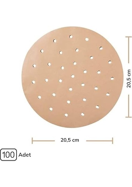 100 Adet Air Fryer Pişirme Kağıdı Tek Kullanımlık Hava Fritöz Yağ Geçirmez Yapışmaz Gıda Pişirme Kağıdı Yuvarlak Delikli Model indirimleri