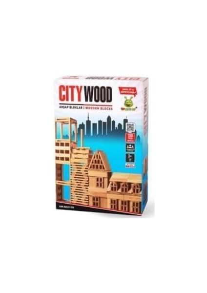 City 100 Parça Ahşap Eğitici Bloklar Seti KR101CITY Wood Hayal Gücü Genişleten Bloklar indirimleri