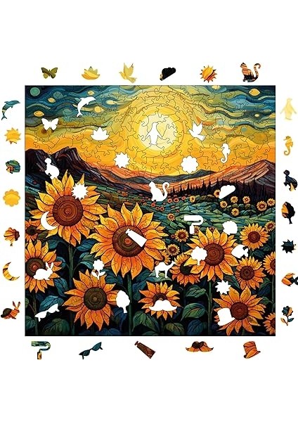 - Ahşap Puzzle Yetişkinler Için - Günebakan Tarlasında Akşamüstü Benzersiz Parçalı Puzzle - 353 Parça Ahşap Yapboz - Yapıştırıcı Folyo Dahil - Dekoratif Ahşap Puzzle - 29X29 cm - S1-30 fiyatları