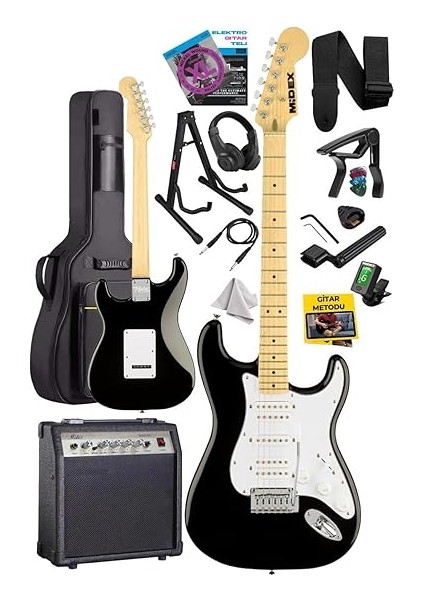 RPH-40WB-30AMP Siyah Beyaz 30W Amfili Elektro Gitar Seti Hsh Manyetik Maple Klavye Üst Kalite fiyatları