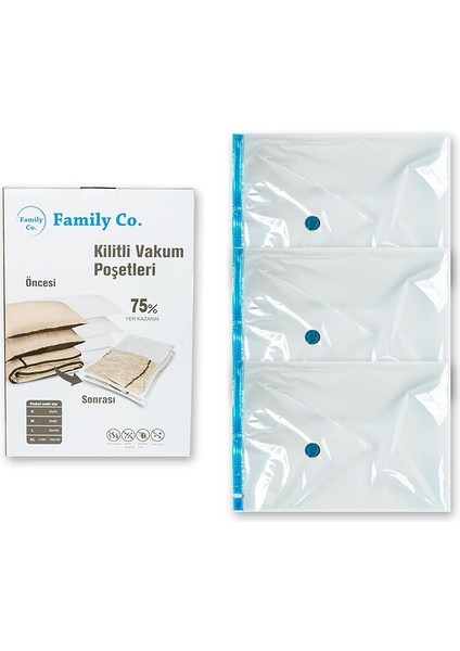 Co. Vakumlu Hurç Poşet Setleri 3 Parça 80X100-2, 100X130-1