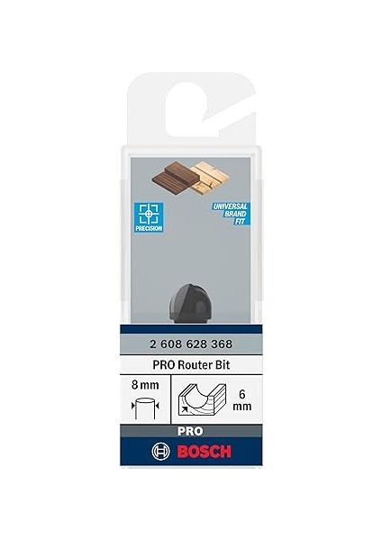 2 608 Aksesuarı 628 368 Oyuklu Freze Ç 8 Mm, R1 6 Mm, D 12 Mm, U 9,5 Mm, G 40 mm fiyatları