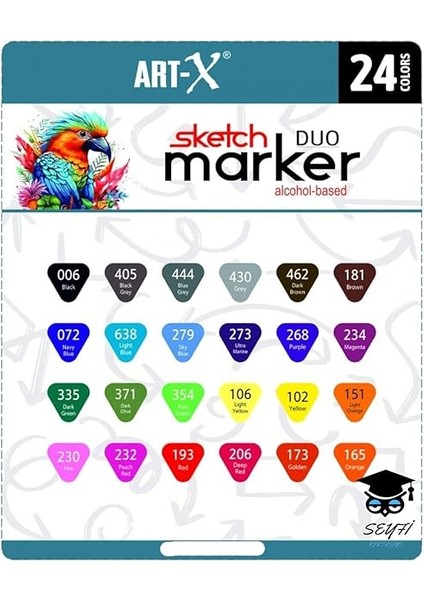 Sketch Marker Çift Taraflı Çizim Kalem Seti Art-X Rich Yüksek Kalite Kalıcı Mürekkep Iade Garantili,syfartxset-24 modelleri