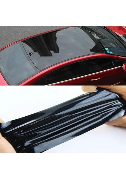 Piano Black Parlak Siyah Hava Kanallı Üstü Koruma Jelatinli Araç Motor Aksesuar Araç Tavan Kaplama Folyosu Kırılmaz Çizilmez Özel Postüplü Ambalajda Gönderim (152CMX50CM)