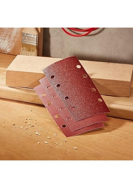 Titreşimli Zımpara Kağıdı 10'lu Set, 93, 185 mm 60/120/180 Kum 8 Delik, Gri fırsatları