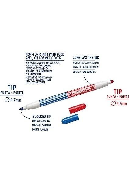 Bicolor Süper Yıkanabilir Çift Uçlu Keçeli Boya Kalemi 6'lı 12 Renk modelleri