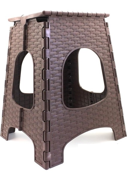 Büyük Boy Koyu Kahverengi Katlanabilir Plastik Tabure Oturak