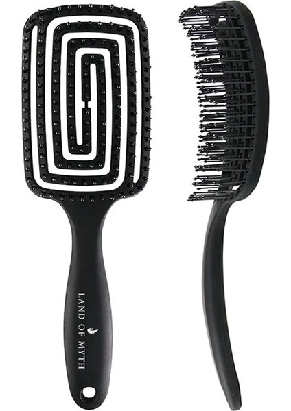 Of Myth - LOM1271 Üç Boyutlu Esnek Saç Açma ve Tarama Fırçası, Flexible Pro Brush (Siyah)