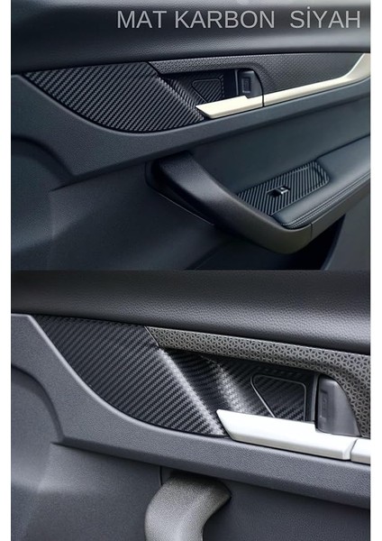 Design Togg T10X ile Uyumlu Iç Trim Folyo Kaplama Set, Mat Karbon Siyah Meridian Ses Sistemli Araçlar Için modelleri