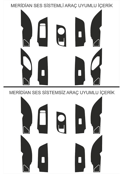 Design Togg T10X ile Uyumlu Iç Trim Folyo Kaplama Set, Mat Karbon Siyah Meridian Ses Sistemli Araçlar Için indirimleri