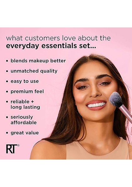 Technıques Everyday Essentials Makyaj Fırçası, Yüz Için Komple Set (Yüz Süngeri, Yüz, Ruj, Ayarlama ve Delüks Göz Farı Fırçası) indirimleri