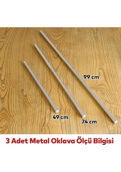 Alüminyum Metal Oklava 3'lü Set Börek Hamur Yufka Açma Silindir Yuvarlak Uzun Kısa Mutfak Araç fiyatları
