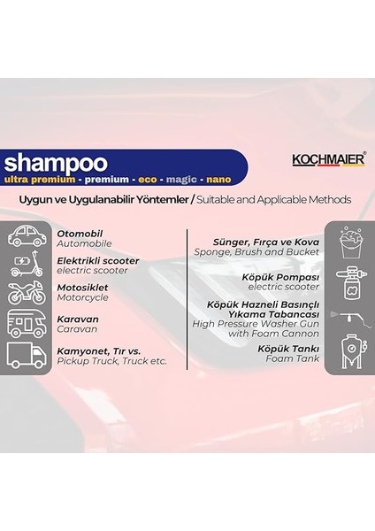 Shampoo Nano Oto Araç Cilalı Kostiksiz Şampuan Temizleyici Kopüklü Snow Foam Yıkama Konsantre 1:60 (5 Litre/kg) indirimleri