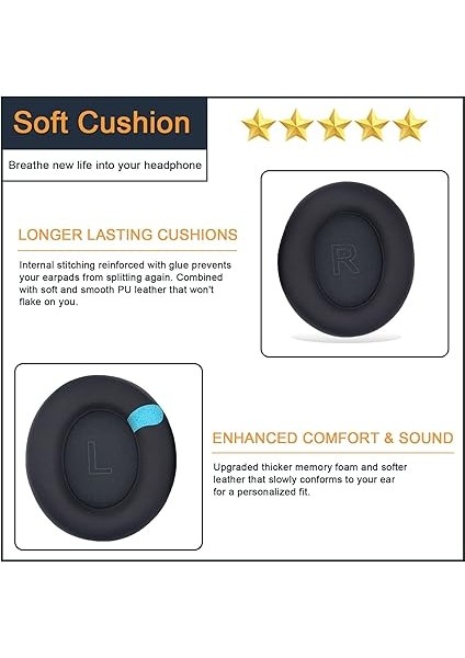 Anker Soundcore Life Q30 Q30BT Için Earpads Protein Deri ve Hafıza Köpüğü ile Yedek Kulak Yastığı Pedleri Soundcore Q30 Q30BT Için Yedek Kulak Yastığı Pedleri modelleri